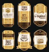 Luxus Premium Goldene Abzeichen und Etiketten vektor