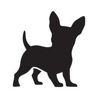 hand dragen söt hund illustration.silhouette konst vit bakgrund vektor