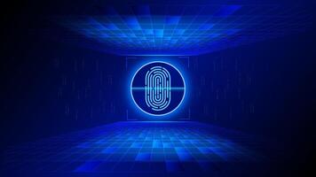 Fingerabdruck Sicherheit Konzept futuristisch Verbindung Netzwerk Sicherheit Kommunikation Information auf Cyber Technik Illustration vektor