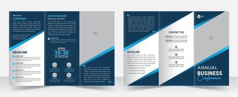 modern Geschäft dreifach Broschüre zum korporativ Veranstaltungen Seminar Konferenz vektor