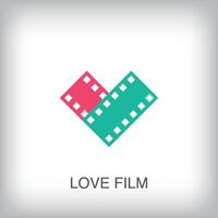 filma remsa modern logotyp från hjärta. unik Färg övergångar. romantisk film och företag logotyp mall. vektor
