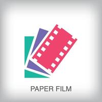 Papier Film Streifen modern Logo. einzigartig Farbe Übergänge. Veranstaltung und Film Archiv Logo Vorlage. vektor