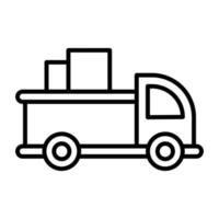 pickup lastbil linje ikon vektor