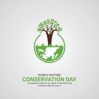Welt Natur Erhaltung Tag. Welt Natur Erhaltung Tag Feier kreativ Anzeigen Design. Juli 28, . 3d Illustration vektor