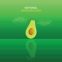 National Avocado Tag kreativ Anzeigen Design. Avocado Gemüse Symbol isoliert auf ein Grün Hintergrund. Avocado Tag Poster, Juli 31. wichtig Tag vektor