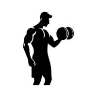 kraftfull man grafisk ikoner. mänsklig kropp tecken isolerat på vit bakgrund. bodybuilding och kondition symbol vektor