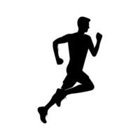 Läufer Silhouette Sport Aktivität Symbol Zeichen oder Symbol. Athlet Logo. sportlich Sport. Joggen oder Sprinten Kerl. Marathon- Wettrennen. Geschwindigkeit Konzept. Läufer Zahl vektor