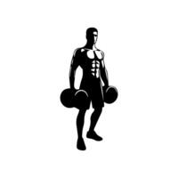 kraftfull man grafisk ikoner. mänsklig kropp tecken isolerat på vit bakgrund. bodybuilding och kondition symbol vektor