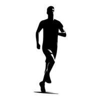 Läufer Silhouette Sport Aktivität Symbol Zeichen oder Symbol. Athlet Logo. sportlich Sport. Joggen oder Sprinten Kerl. Marathon- Wettrennen. Geschwindigkeit Konzept. Läufer Zahl vektor