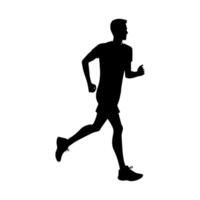 Läufer Silhouette Sport Aktivität Symbol Zeichen oder Symbol. Athlet Logo. sportlich Sport. Joggen oder Sprinten Kerl. Marathon- Wettrennen. Geschwindigkeit Konzept. Läufer Zahl vektor