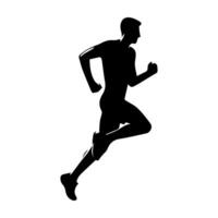 Läufer Silhouette Sport Aktivität Symbol Zeichen oder Symbol. Athlet Logo. sportlich Sport. Joggen oder Sprinten Kerl. Marathon- Wettrennen. Geschwindigkeit Konzept. Läufer Zahl vektor