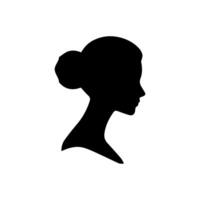 Haar Stil Frau Silhouette, Schönheit Gesicht Mädchen Silhouette Logo vektor