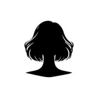 hår stil kvinna silhuett, skönhet ansikte flicka silhuett logotyp vektor