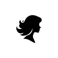 Haar Stil Frau Silhouette, Schönheit Gesicht Mädchen Silhouette Logo vektor