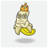 Banane Maskottchen Charakter Karikatur mit eifersüchtig Ausdruck. zum Marke, Etikett, Verpackung und Produkt. vektor