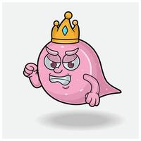 Blase Gummi Maskottchen Charakter Karikatur mit wütend Ausdruck. zum Marke, Etikett, Verpackung und Produkt. vektor