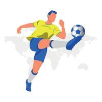 Fußball Spieler treten Ball Fußball Spieler Illustration vektor