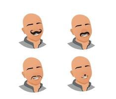 Mann mit angepasst Schnurrbart Illustration im isoliert Weiß Hintergrund vektor