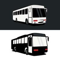 Turné buss silhuett illustration svart och vit vektor