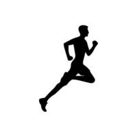 Läufer Silhouette Sport Aktivität Symbol Zeichen oder Symbol. Athlet Logo. sportlich Sport. Joggen oder Sprinten Kerl. Marathon- Wettrennen. Geschwindigkeit Konzept. Läufer Zahl vektor