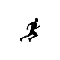 löpare silhuett sport aktivitet ikon tecken eller symbol. idrottare logotyp. atletisk sporter. joggning eller tävlar kille. maraton lopp. hastighet begrepp. löpare figur vektor