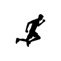 Läufer Silhouette Sport Aktivität Symbol Zeichen oder Symbol. Athlet Logo. sportlich Sport. Joggen oder Sprinten Kerl. Marathon- Wettrennen. Geschwindigkeit Konzept. Läufer Zahl vektor