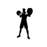 mächtig Mann Grafik Symbole. Mensch Körper Zeichen isoliert auf Weiß Hintergrund. Bodybuilding und Fitness Symbol vektor