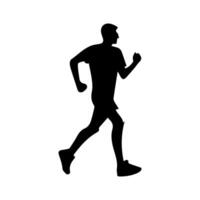 Läufer Silhouette Sport Aktivität Symbol Zeichen oder Symbol. Athlet Logo. sportlich Sport. Joggen oder Sprinten Kerl. Marathon- Wettrennen. Geschwindigkeit Konzept. Läufer Zahl vektor