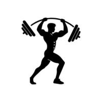 mächtig Mann Grafik Symbole. Mensch Körper Zeichen isoliert auf Weiß Hintergrund. Bodybuilding und Fitness Symbol vektor