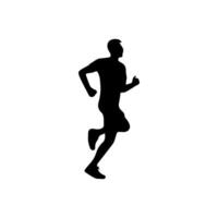 löpare silhuett sport aktivitet ikon tecken eller symbol. idrottare logotyp. atletisk sporter. joggning eller tävlar kille. maraton lopp. hastighet begrepp. löpare figur vektor