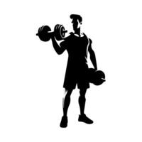 kraftfull man grafisk ikoner. mänsklig kropp tecken isolerat på vit bakgrund. bodybuilding och kondition symbol vektor