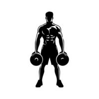 mächtig Mann Grafik Symbole. Mensch Körper Zeichen isoliert auf Weiß Hintergrund. Bodybuilding und Fitness Symbol vektor