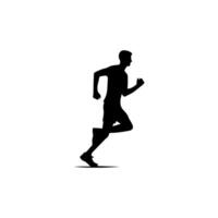 Läufer Silhouette Sport Aktivität Symbol Zeichen oder Symbol. Athlet Logo. sportlich Sport. Joggen oder Sprinten Kerl. Marathon- Wettrennen. Geschwindigkeit Konzept. Läufer Zahl vektor