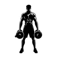 mächtig Mann Grafik Symbole. Mensch Körper Zeichen isoliert auf Weiß Hintergrund. Bodybuilding und Fitness Symbol vektor