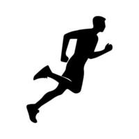 Läufer Silhouette Sport Aktivität Symbol Zeichen oder Symbol. Athlet Logo. sportlich Sport. Joggen oder Sprinten Kerl. Marathon- Wettrennen. Geschwindigkeit Konzept. Läufer Zahl vektor