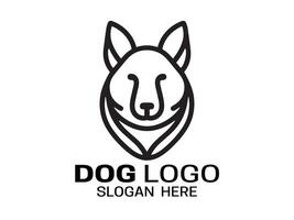 minimal översikt rader hund logotyp design ikon symbol mall vektor