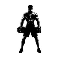 mächtig Mann Grafik Symbole. Mensch Körper Zeichen isoliert auf Weiß Hintergrund. Bodybuilding und Fitness Symbol vektor