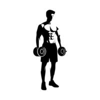 mächtig Mann Grafik Symbole. Mensch Körper Zeichen isoliert auf Weiß Hintergrund. Bodybuilding und Fitness Symbol vektor