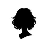 Haar Stil Frau Silhouette, Schönheit Gesicht Mädchen Silhouette Logo vektor