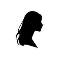 Haar Stil Frau Silhouette, Schönheit Gesicht Mädchen Silhouette Logo vektor