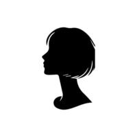 Haar Stil Frau Silhouette, Schönheit Gesicht Mädchen Silhouette Logo vektor