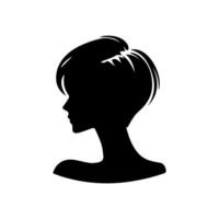 Haar Stil Frau Silhouette, Schönheit Gesicht Mädchen Silhouette Logo vektor