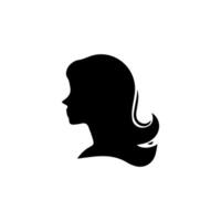 Haar Stil Frau Silhouette, Schönheit Gesicht Mädchen Silhouette Logo vektor