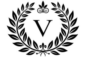 Blatt Brief v Logo Symbol Vorlage Design vektor