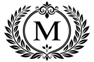 blad brev m logotyp ikon mall design vektor