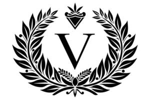 blad brev v logotyp ikon mall design vektor