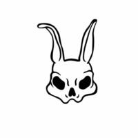 Hase Schädel Monster- Symbol. tätowieren Design Illustration. vektor