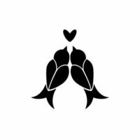 Vogel Paar Symbol Logo. tätowieren Design. Schablone Illustration vektor