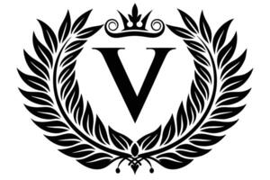 Blatt Brief v Logo Symbol Vorlage Design vektor