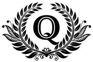 blad brev q logotyp ikon mall design vektor